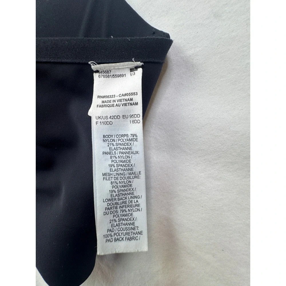 Nike Dri-FIT High Support Sports Bra Black Racerback 42DD AJ0353-010